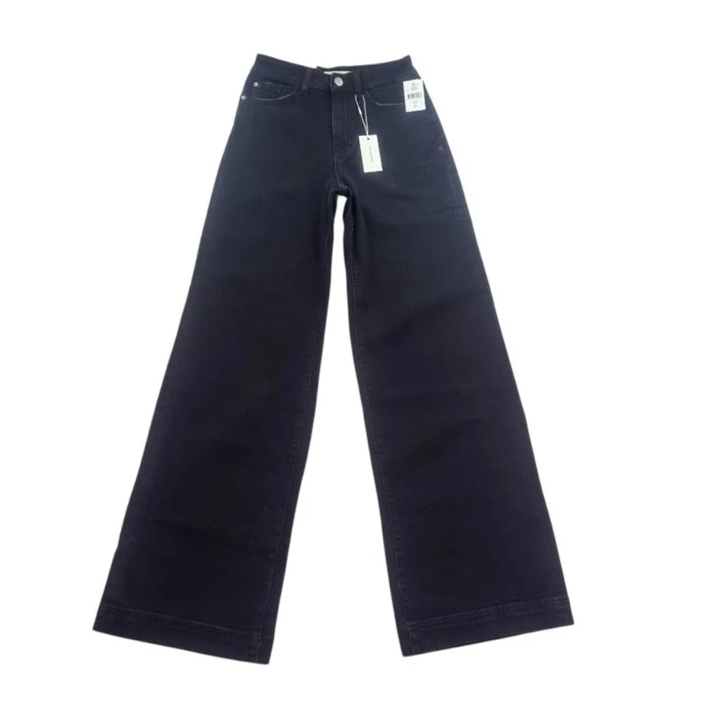 Warp + Weft NCE Nice Cote Wide Leg Black Jeans Size 24 NWT - Picture 13 of 16
